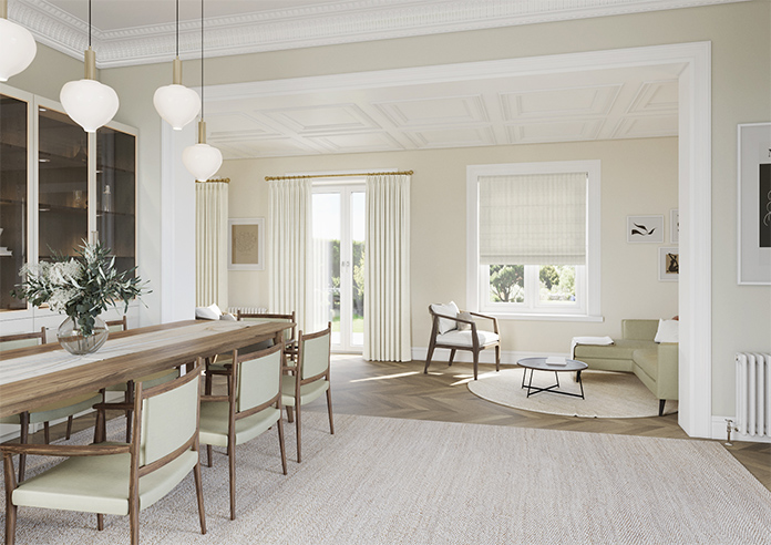 Emily Bond Oscar Stripe, Linen - Roman Blind - Image 6